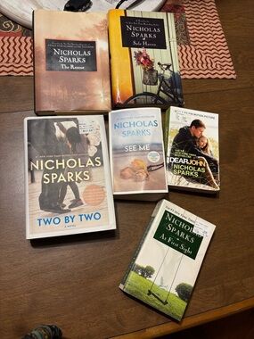 Nicholas Sparks Paperback Book Lot - Multiple Titles in Cream, Green, Blue
